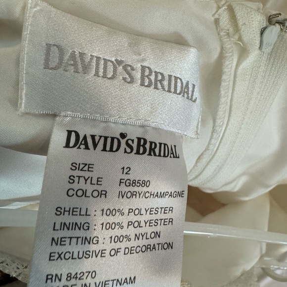 David's Bridal Gold Ruched Sundress Spaghetti Strap - Picture 3 of 3